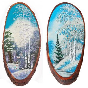 Neujahrslandschaft auf einem Baum