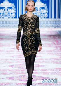 Naeem Khan Herbst Winter 2019-2020 kurzes Abendkleid