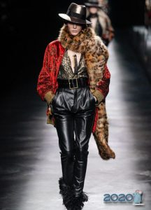 Pelz Leopard Schal Herbst-Winter 2019-2020