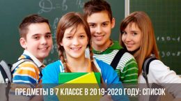 Gegenstände der 7. Klasse