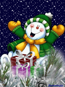 Neujahrsanimation - Karten und Bilder mit einem Schneemann für 2020