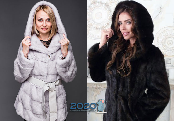 Modischer Nerzmantel mit Kapuze für 2020