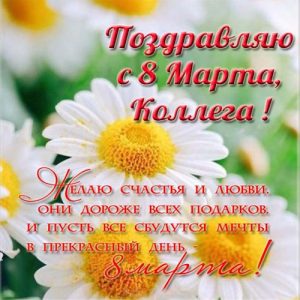 Mini-Karte vom 8. März an Kollegen bei der Arbeit