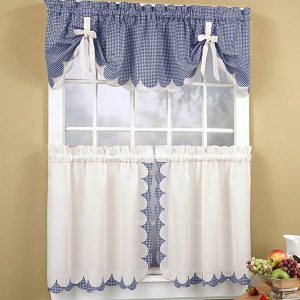 blaue und weiße küchenvorhänge für 2020