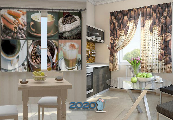 Vorhänge in der Küche 2020 - Kaffee