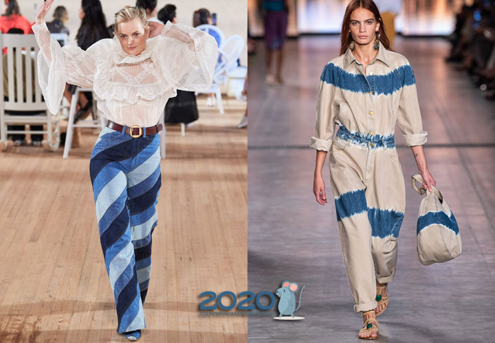 Trendy gestreifte Jeans Frühjahr 2020